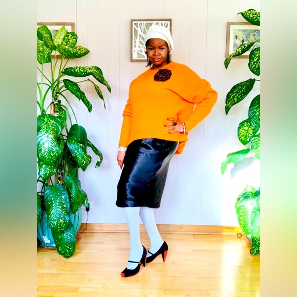 ✨ H & M✨ Tangerine Oversized High-Low Crew Neck Sweater - Picture 5 of 10